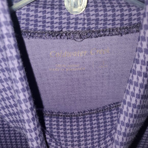 Women's Cold Water Creek turtleneck, Purple plaid, Size L, Long Sleve, Great Con - Picture 2 of 3